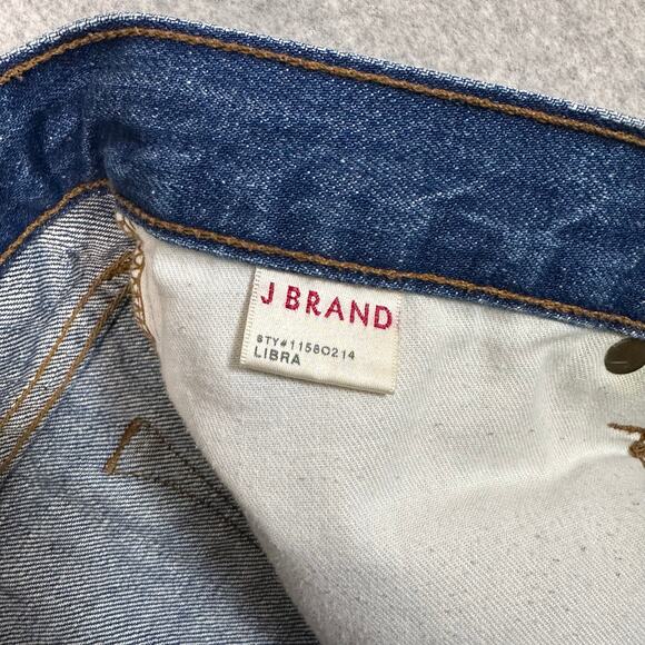 J Brand Shorts Libra Cut Off Distressed Raw Hem Womens 25 Blue Med Wash #13526 - Picture 4 of 7